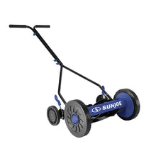 Load image into Gallery viewer, Sun Joe MJ503M-SJB-RM Manual Reel Mower | 14-Inch | Quad Wheel | 9-Position (Blue) (Certified Refurbished)