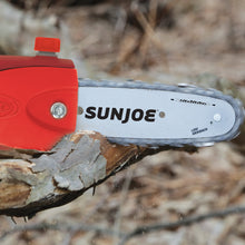 Load image into Gallery viewer, Sun Joe iON8PS2-LT-RED 40-Volt iONMAX Cordless Telescoping Multi-Angle Pole Chain Saw Kit | 8-inch | W/ 2.5-Ah Battery and Charger (Red)