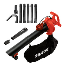 Load image into Gallery viewer, Sun Joe SBJ606E-GA-RED-RM 4-in-1 Electric Blower | 250 MPH | 14 Amp | Vacuum | Mulcher | Gutter Cleaner (Red) (Certified Refurbished)

