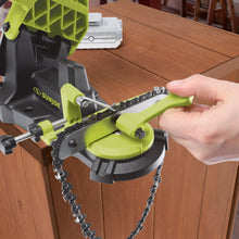 Load image into Gallery viewer, Sun Joe 24V-CSSHRP-LTE 24-Volt iON+ Cordless Mountable Chain Saw Sharpener Kit | W/ 2.0-Ah Battery and Charger
