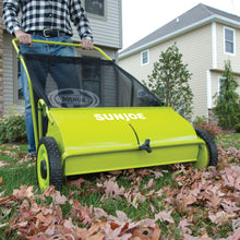 Load image into Gallery viewer, Sun Joe SJSW26M Manual Push Lawn Sweeper | 26-Inch | 52.3 Gallon Catcher
