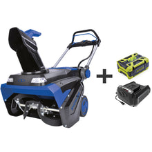 Load image into Gallery viewer, Sun Joe iON100V-POWERUP-BDL 100-Volt iONPRO POWERUP Bundle | W/ 100-Volt Snow Blower Kit, Lawn Mower, and Chainsaw
